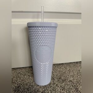 New Starbucks White Studded Venti Tumbler with Straw